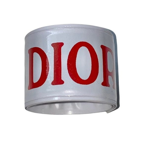 VTG Y2k 2002 Christian Dior JADORE DIOR Spellout Cartoon Logo Slap Cuff Bracelet - Picture 9 of 11